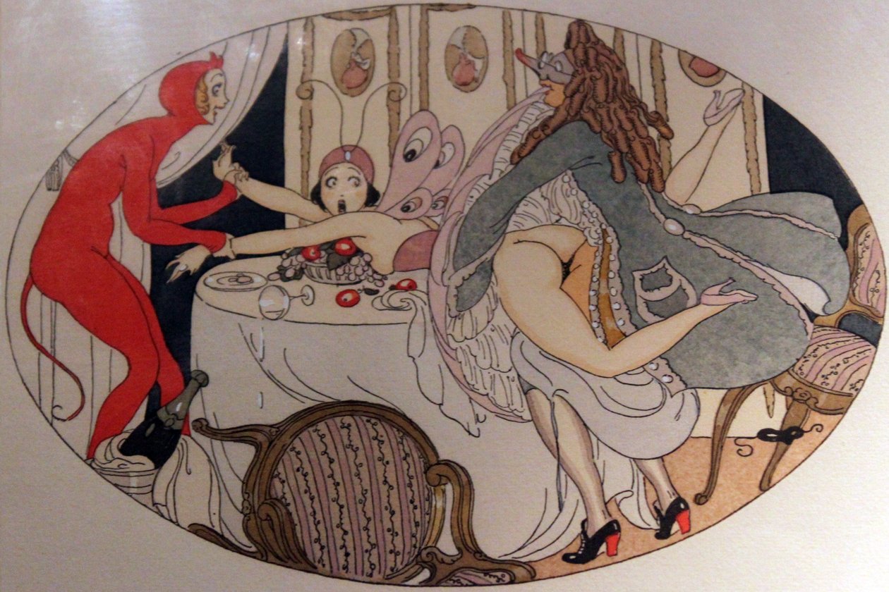 1925年在巴黎Erotopolis出版的系列水彩画，名为The Delights of Eros 作者 格达·玛丽·弗雷德里克·韦格纳