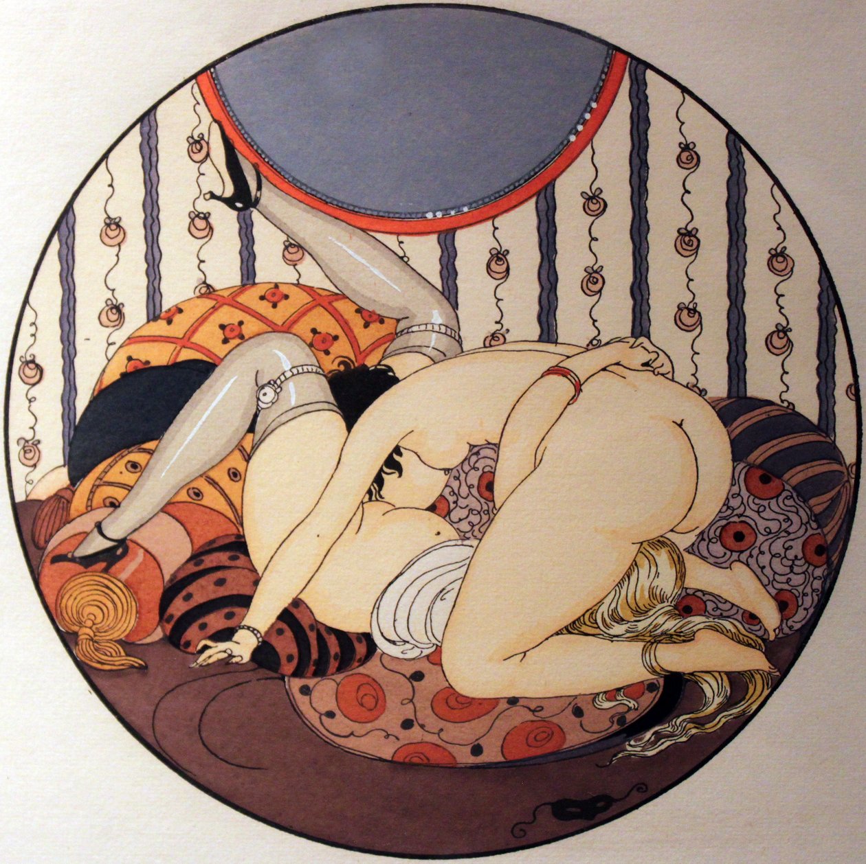 1925年出版的水彩系列，名为Les Delassements d&39;Eros in Erotopolis Paris 作者 格达·玛丽·弗雷德里克·韦格纳