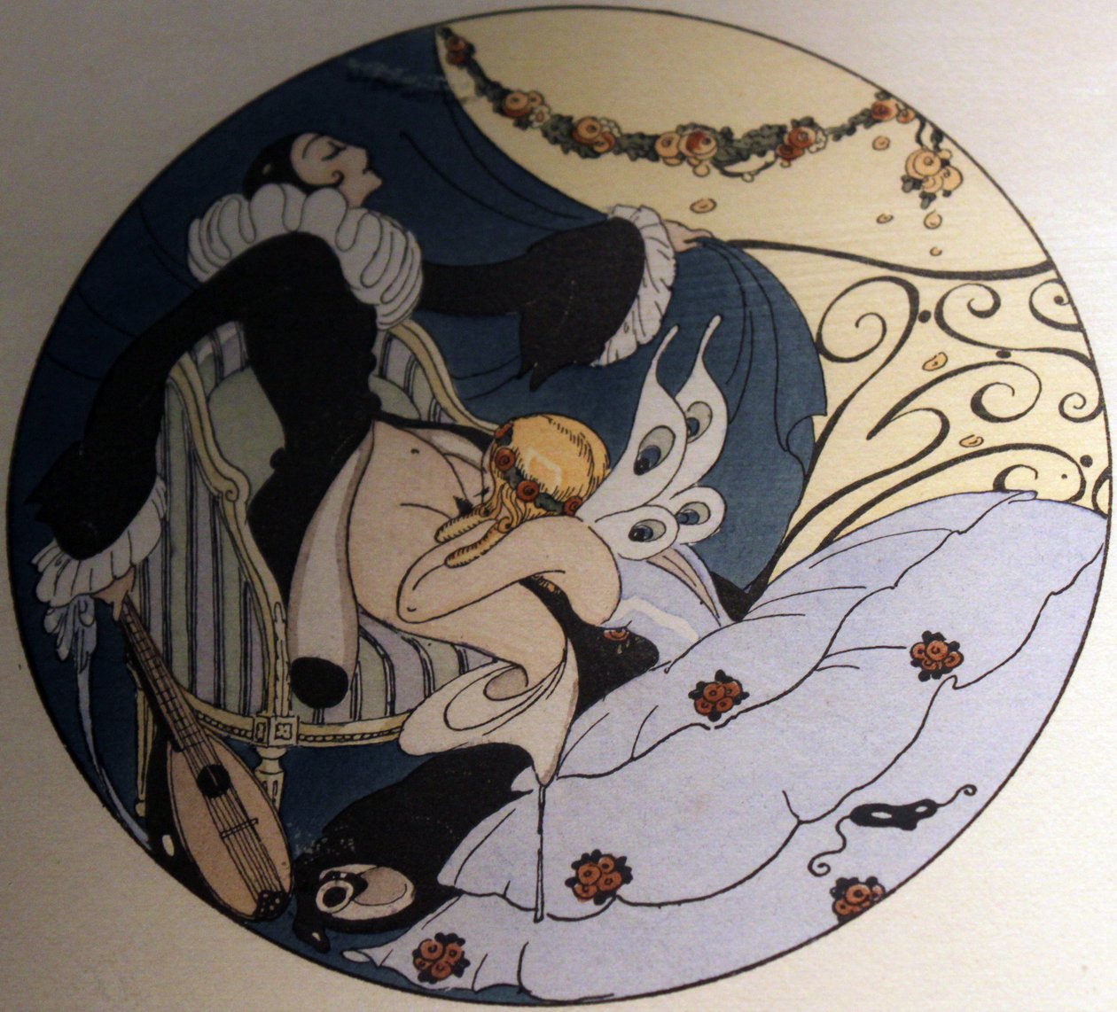 1925年出版的水彩系列，名为Les Delassements d&39;Eros in Erotopolis Paris 作者 格达·玛丽·弗雷德里克·韦格纳
