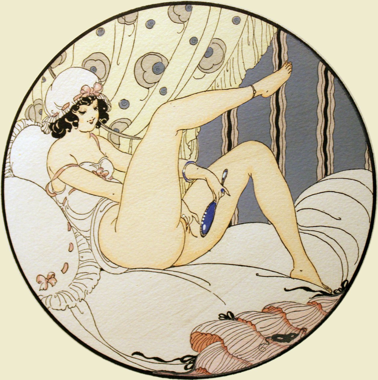 1925年出版的水彩系列，名为Les Delassements d&39;Eros in Erotopolis Paris 作者 格达·玛丽·弗雷德里克·韦格纳