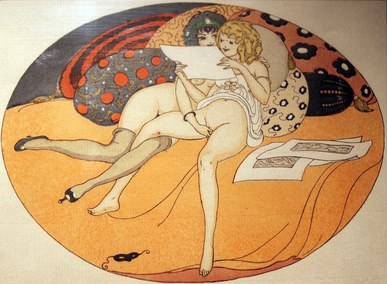 1925年在巴黎Erotopolis出版的系列水彩画，名为The Delights of Eros 作者 格达·玛丽·弗雷德里克·韦格纳