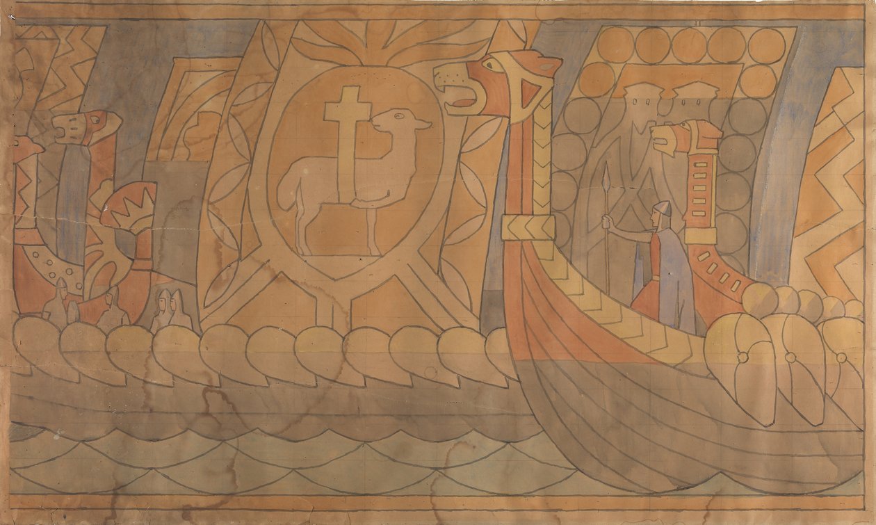 民俗画，1895-1898。 作者 格哈德·蒙特