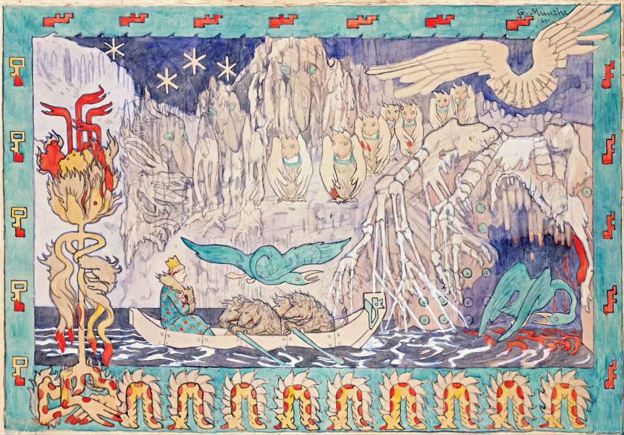 巨人的巢穴 - Munthe, Gerhard (1849-1929) - 1892 - 水彩，纸上水粉 - 78,5x112,9 - 奥斯陆国家艺术博物馆 作者 格哈德·彼得·弗朗茨·菲尔赫姆·蒙特