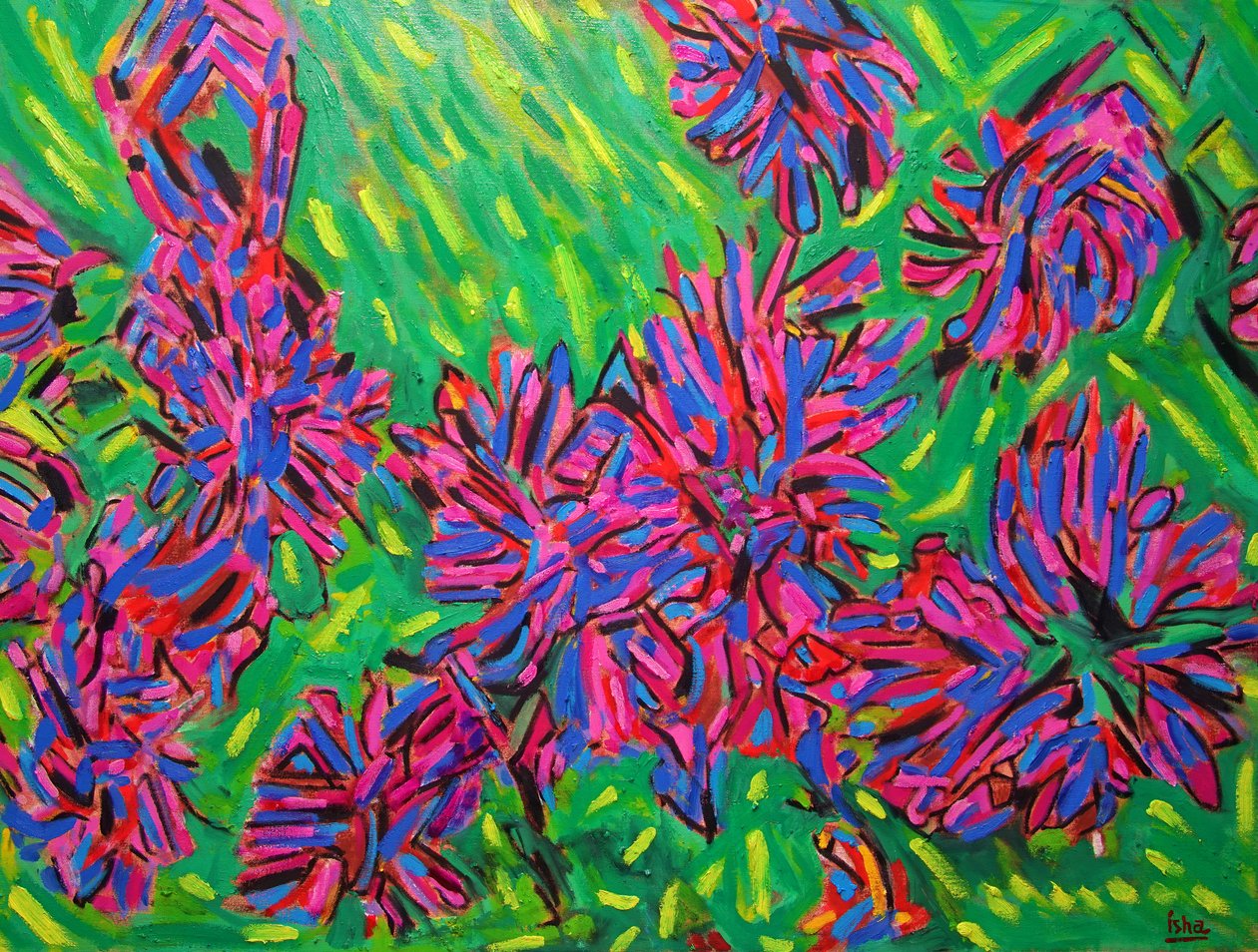 抽象的想象之花，2021 年（布面油画） 作者 格哈特·伊斯林豪斯