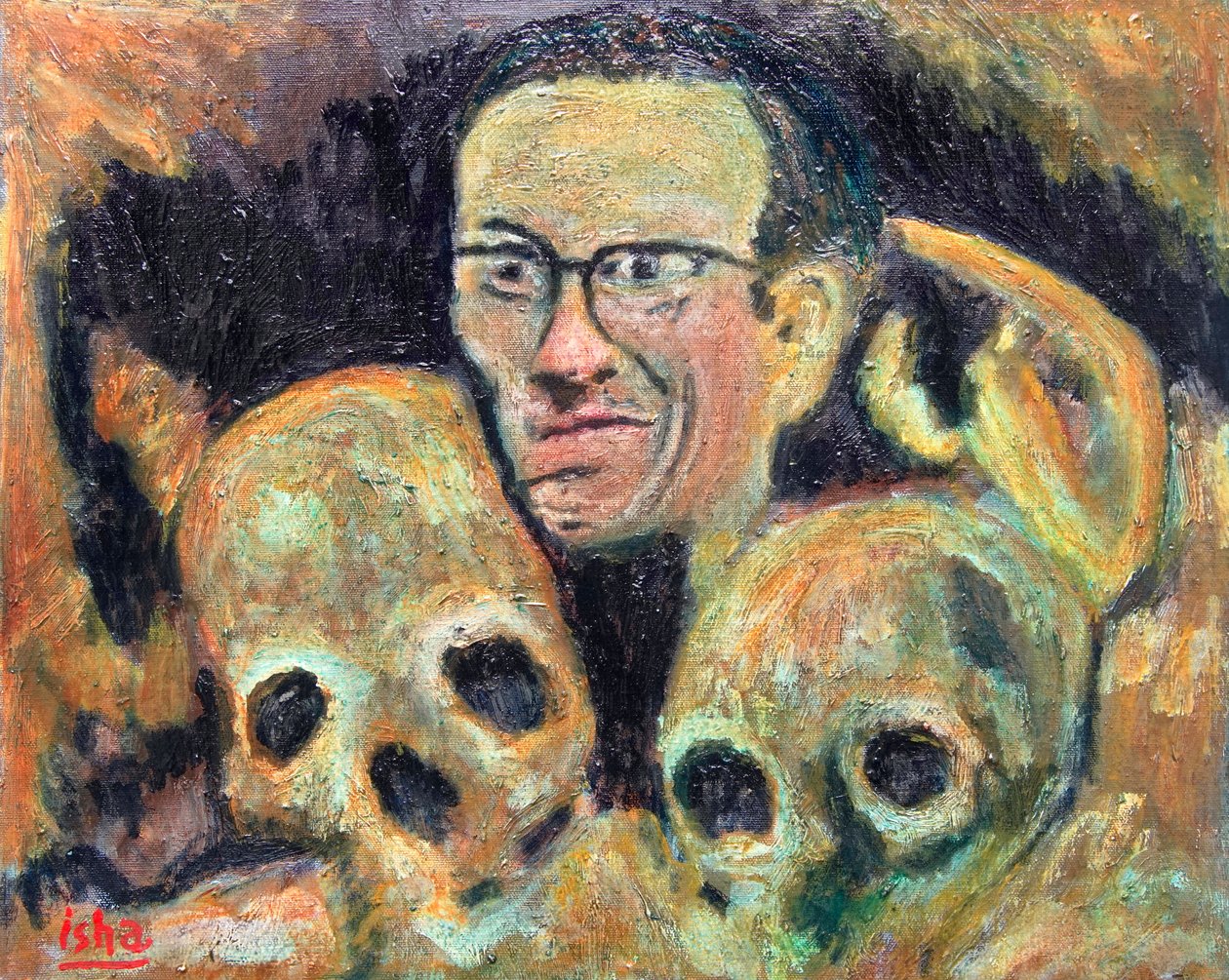 克鲁姆头骨（向R.克鲁姆致敬），2019年（布面油画） 作者 格哈特·伊斯林豪斯