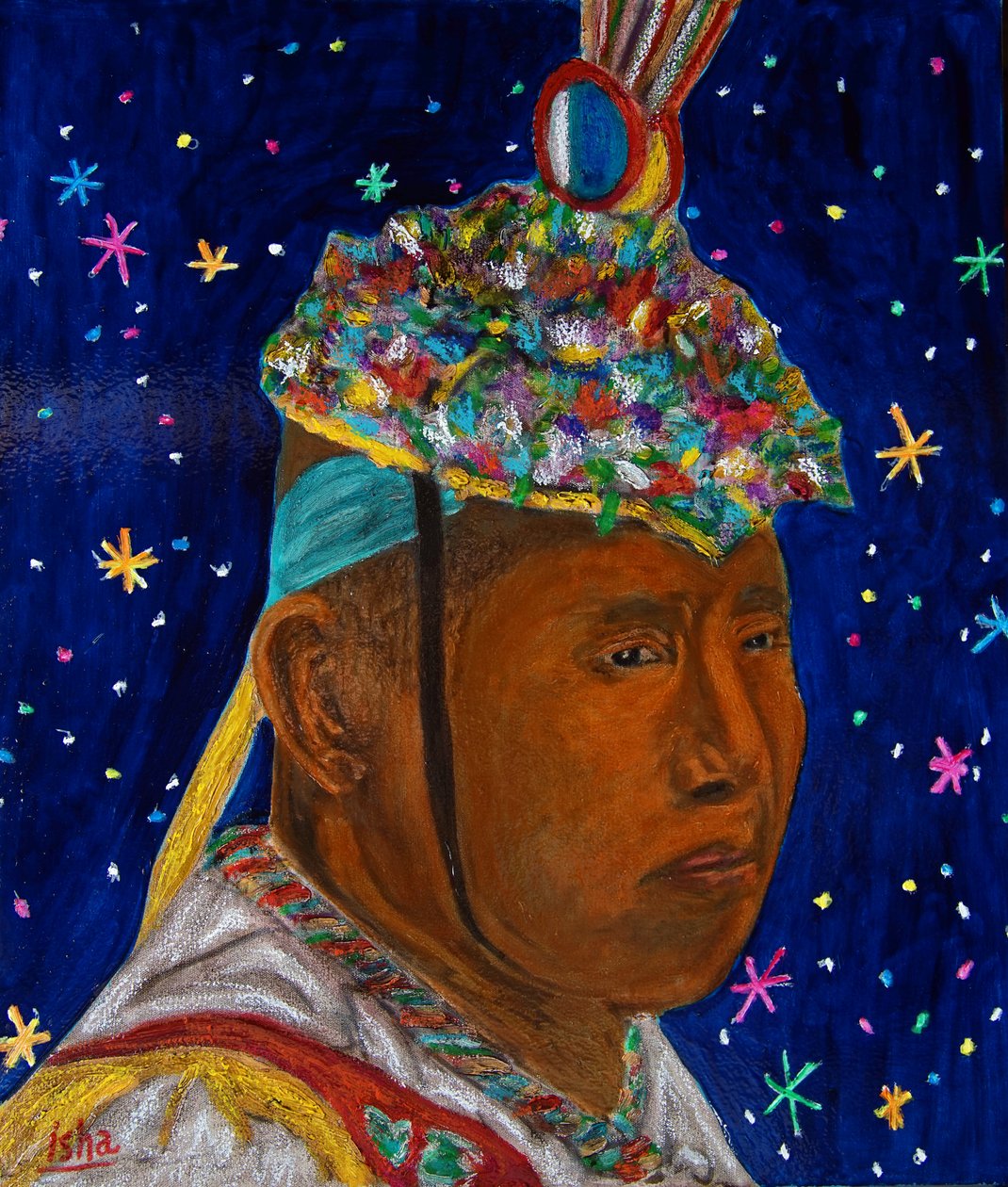 玛雅火山》，2019 年（布面油画） 作者 格哈特·伊斯林豪斯
