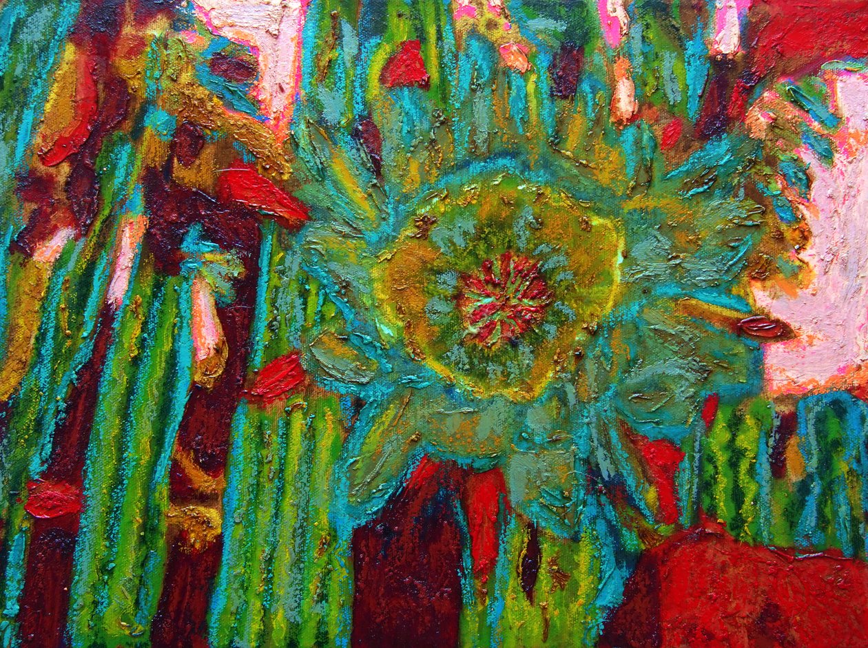 圣佩德罗仙人掌花，2013 年（布面油画） 作者 格哈特·伊斯林豪斯
