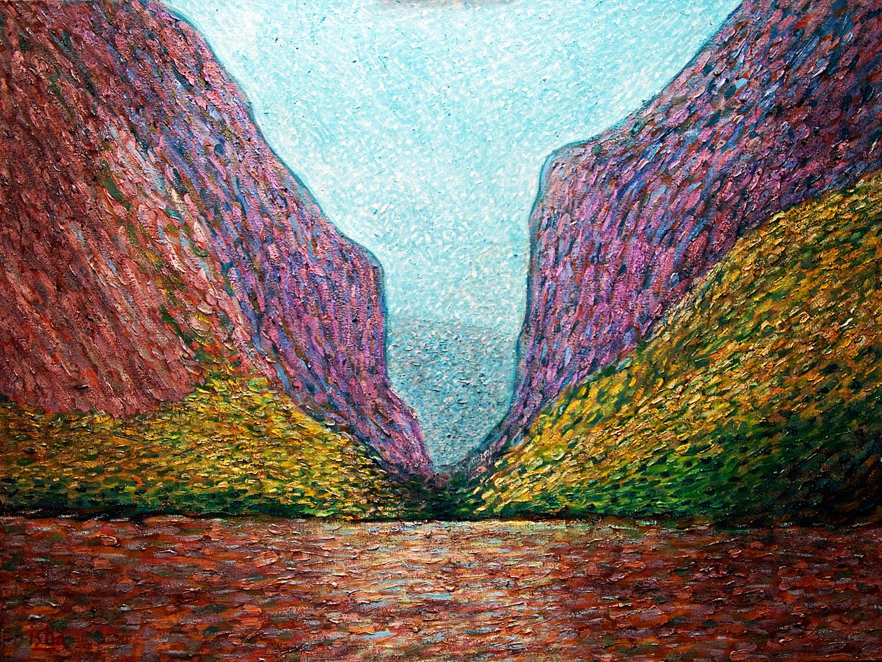 苏米德罗峡谷，2019 年（布面油画） 作者 格哈特·伊斯林豪斯
