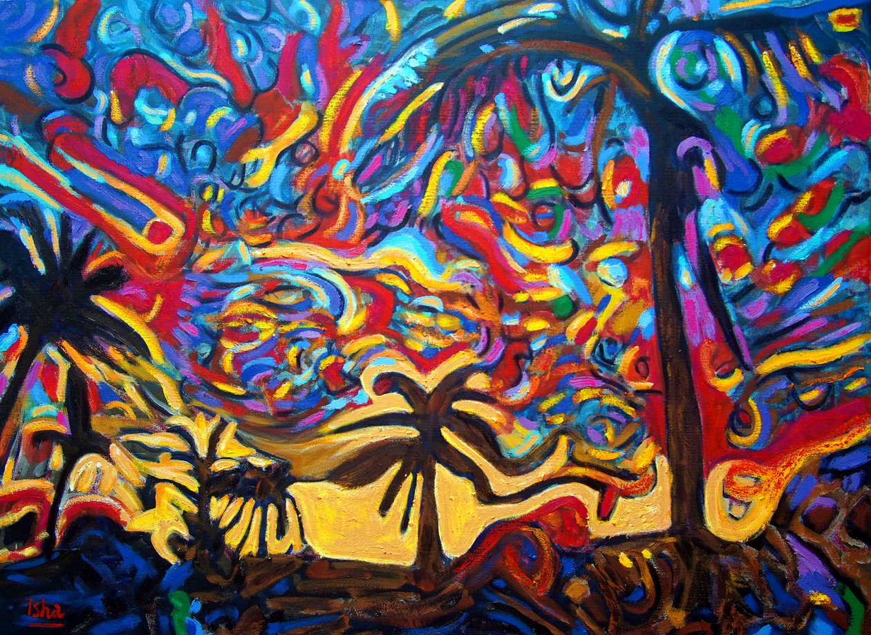 Tarahumara Vision》，2023 年，布面油画 作者 格哈特·伊斯林豪斯