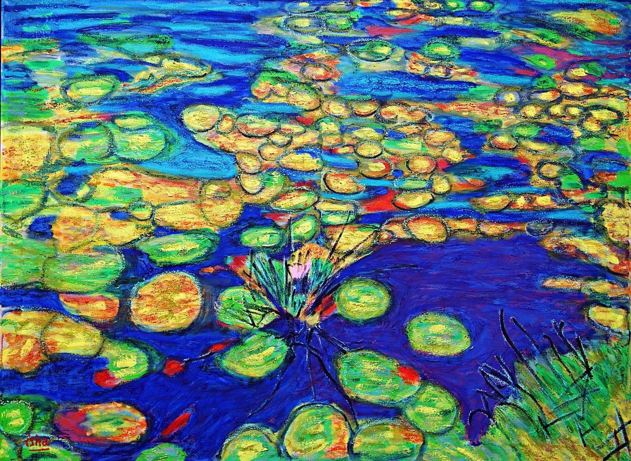 睡莲》，2019 年，布面油画 作者 格哈特·伊斯林豪斯