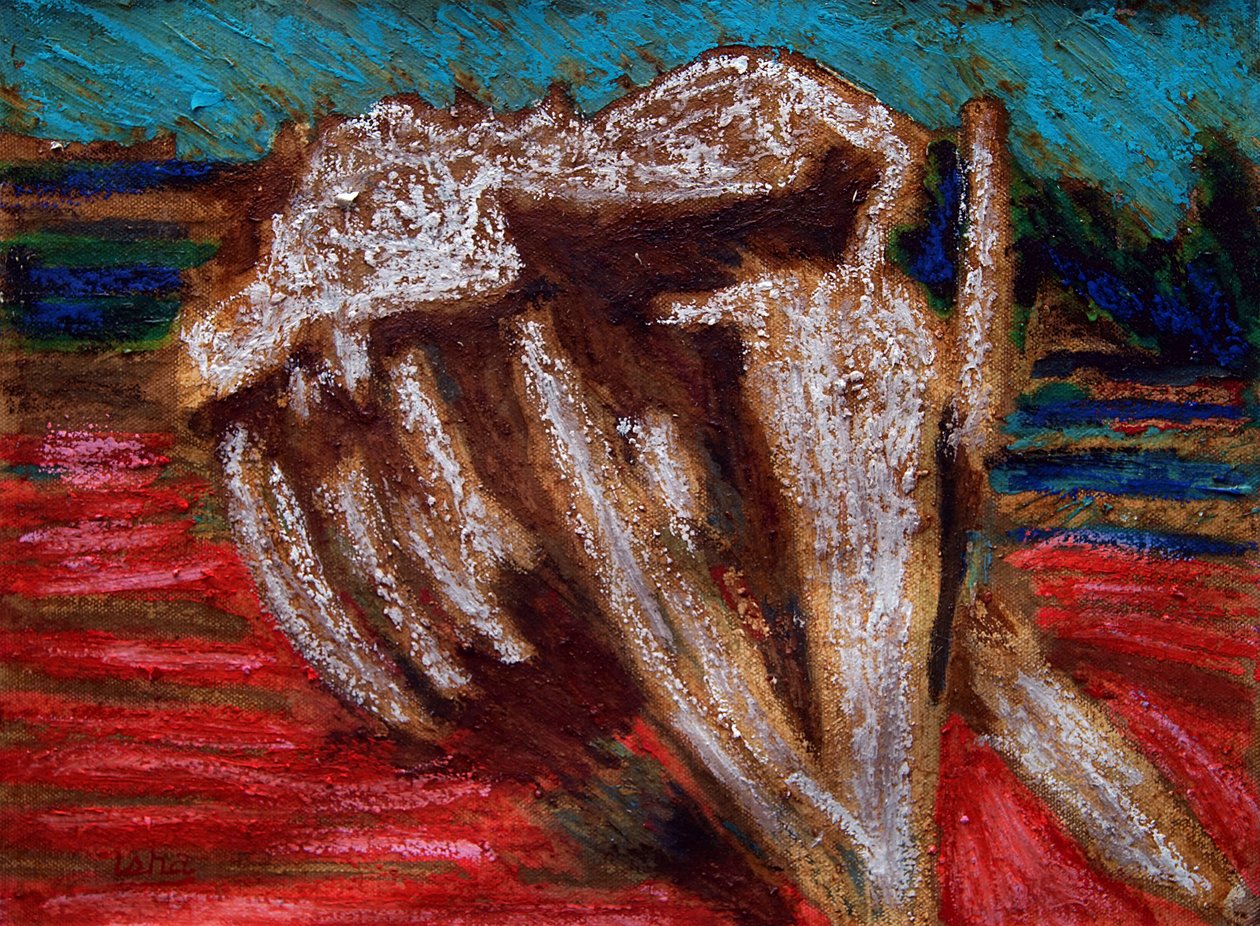 鲸鱼骨架，2019（布面油画） 作者 格哈特·伊斯林豪斯