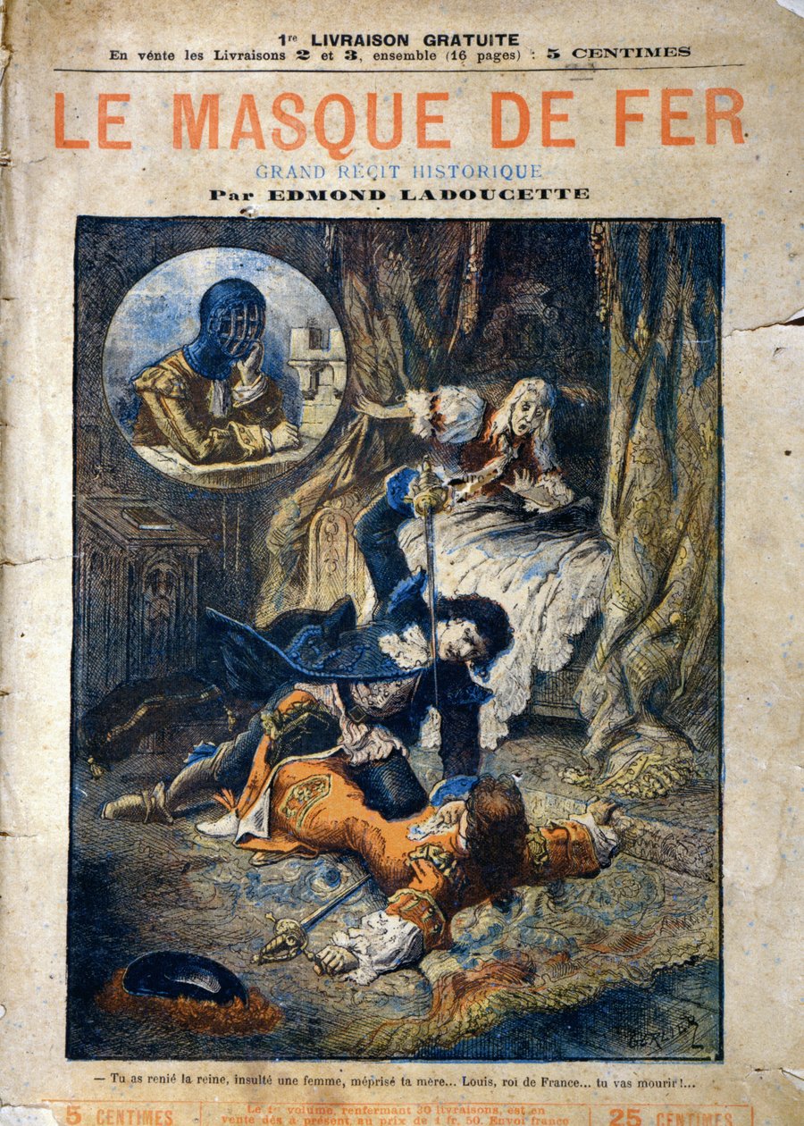 Le Masque de Fer，Edmond Ladoucette的小说封面，于19世纪末分期出版 作者 杰里尔