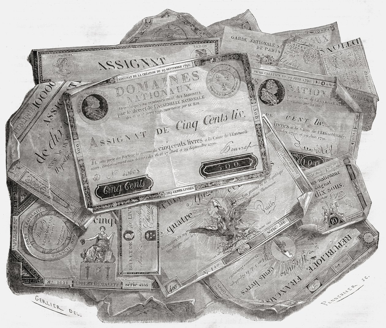 由路易斯·布兰克（1811-82）撰写的“法国大革命历史”中由Stephane Pannemaker（1847-1930）镌刻的指定委员会 作者 杰里尔