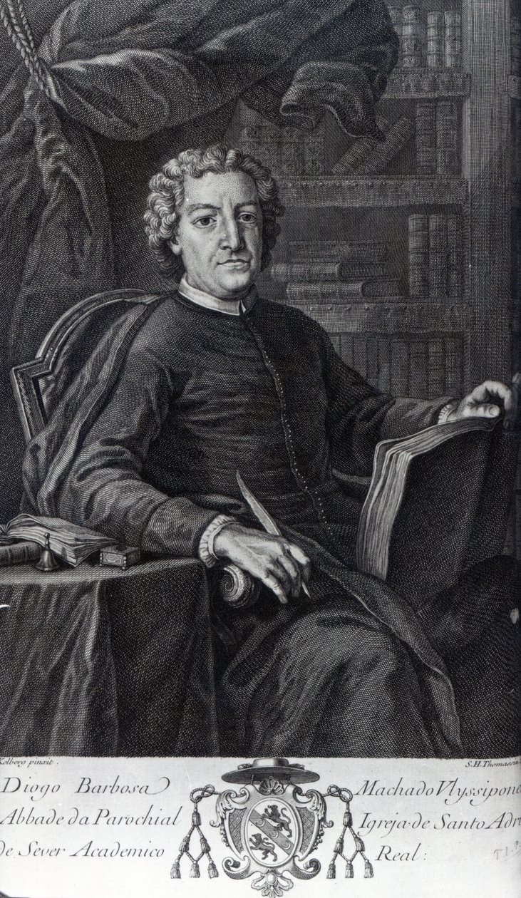 Diogo Barbosa Machado，他的&39;Bibliotheca Lusitana&39;的正面，由Simon Thomassin雕刻 作者 德国学校