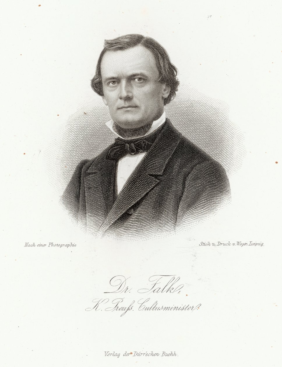 Adalbert Falk博士（1827-1900），1872年莱比锡&39;Allgemeine Moden-Zeitung&39; 作者 德国学校