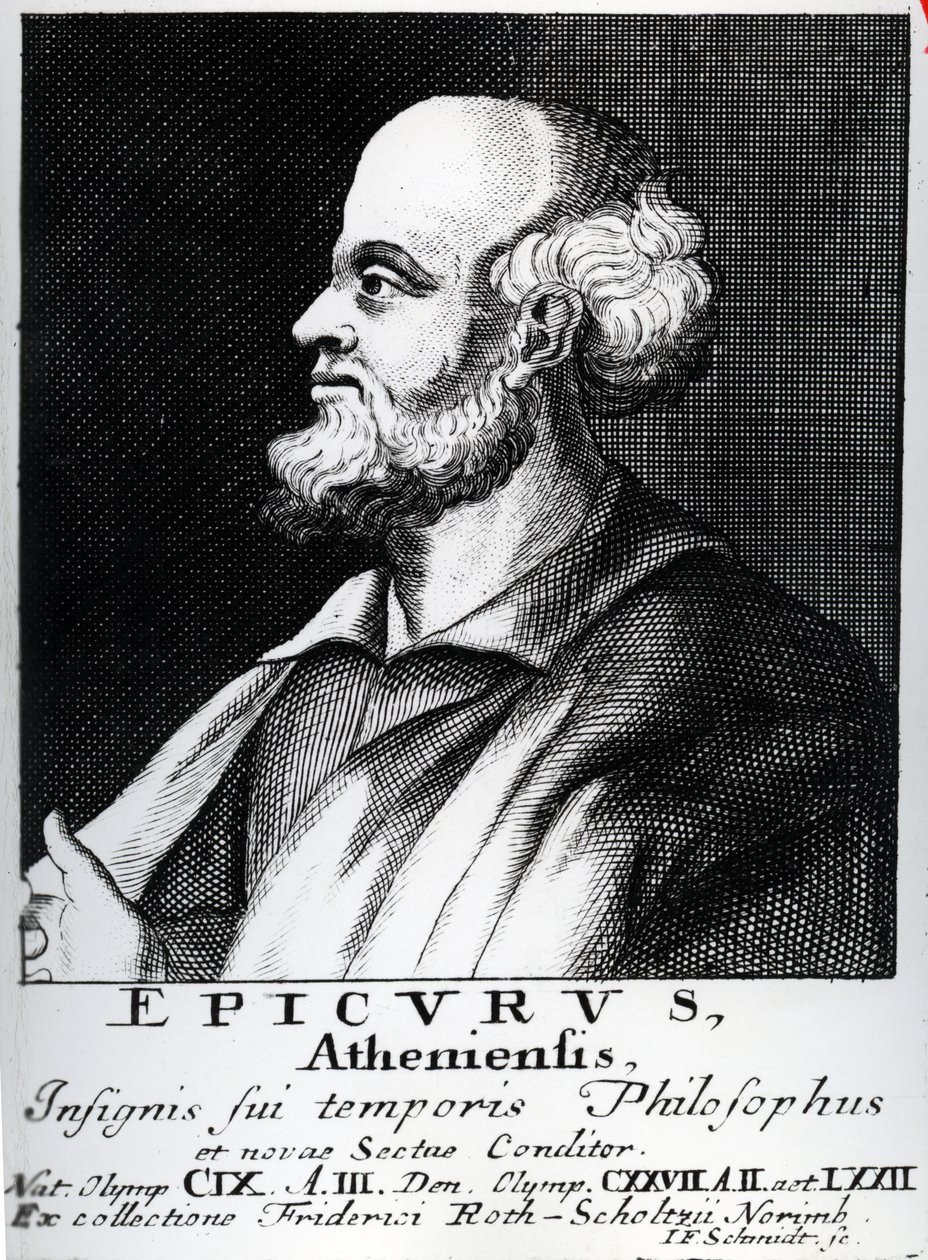 Epicurus，由Johann Fredrich Schmidt雕刻 作者 德国学校