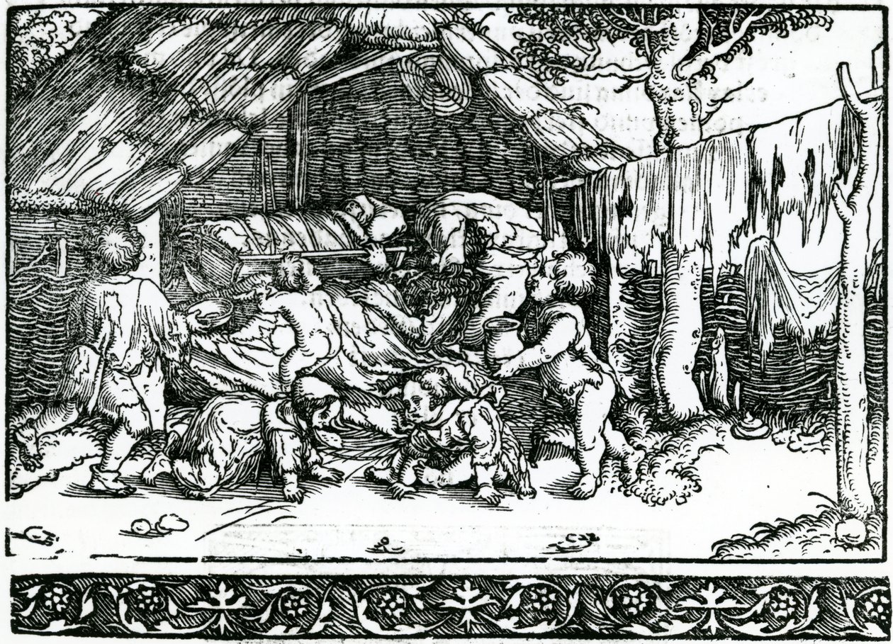 Evicted Peasants，Franciscus Petrarchas的插图来自Artzney Bayder Glueck，1532 作者 德国学校