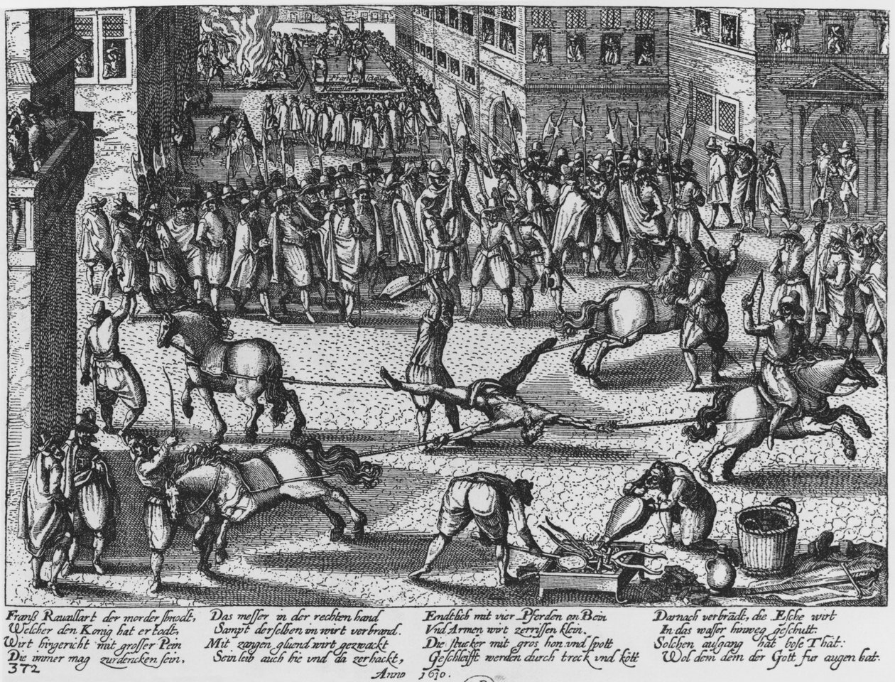 执行Francois Ravaillac，亨利四世国王的刺客，1610年 作者 德国学校