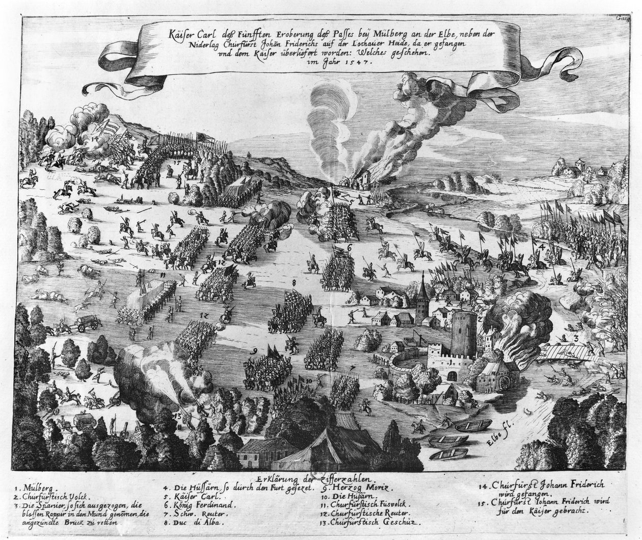 Muhlberg战役的一般观点，1547年4月24日 作者 德国学校