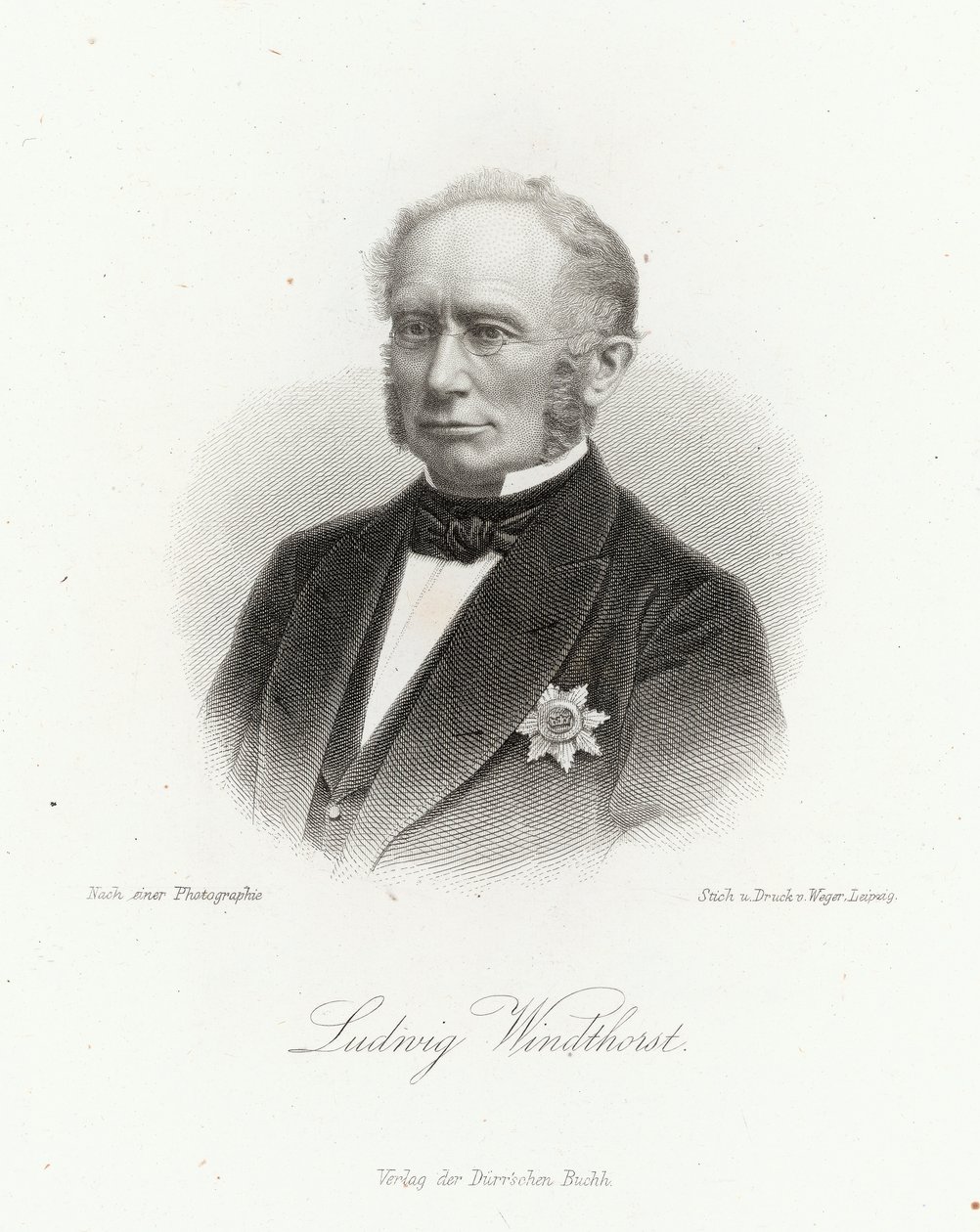 Ludwig Windthorst（1812-91），位于莱比锡的&39;Allgemeine Moden-Zeitung&39;，1872年 作者 德国学校