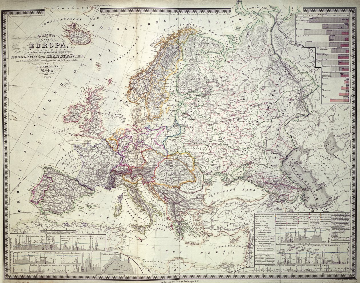 1841年的欧洲地图 作者 德国学校
