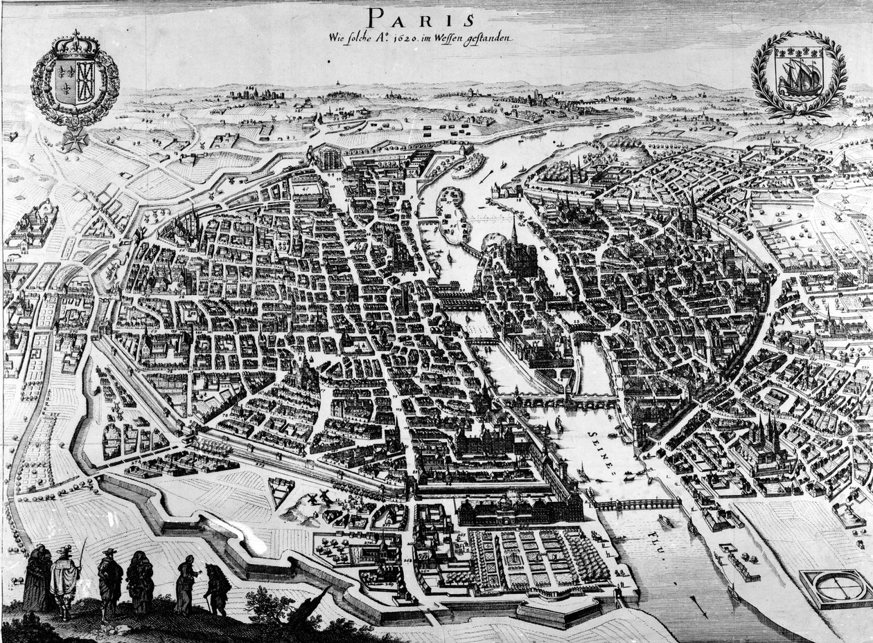 巴黎地图，1620年 作者 德国学校