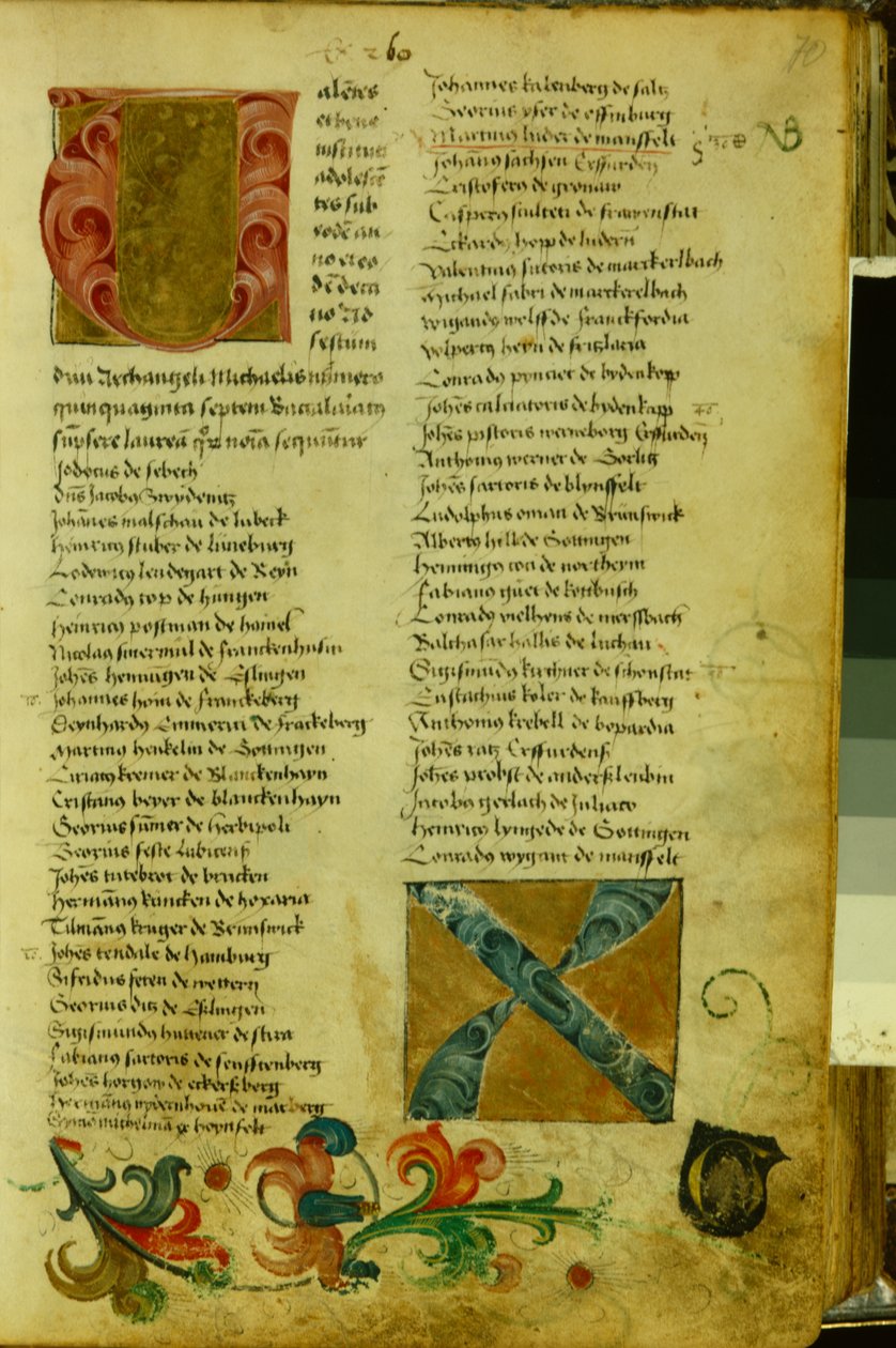 Martin Luther于1501年4月在爱尔福特大学的报名表 作者 德国学校