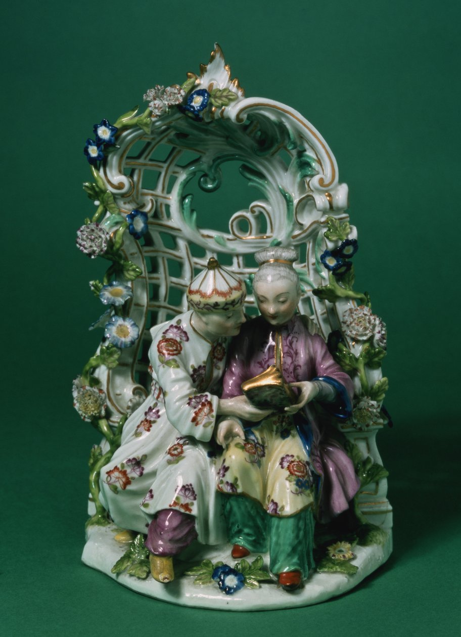 Meissen arbor集团，经过Boucher的绘画，1760年（瓷器） 作者 德国学校