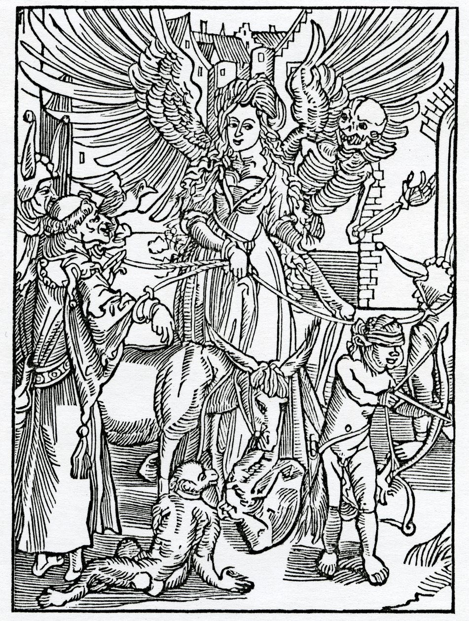 来自亚历山大·巴克莱（Alexander Barclay）的英文翻译“愚人船”（The Ship of Fools）的插图，来自1874年出版的版本 作者 德国学校