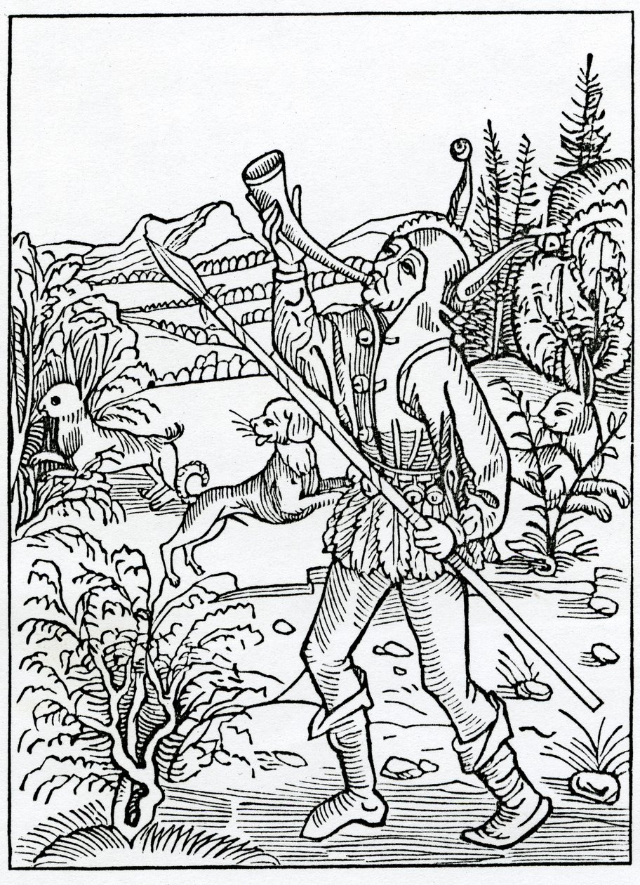 对于两个女人来说，这是一种来自亚历山大·巴克莱（Alexander Barclay）的英文译本“愚人船”（The Ship of Fools）的插图，来自1874年出版的版本 作者 德国学校