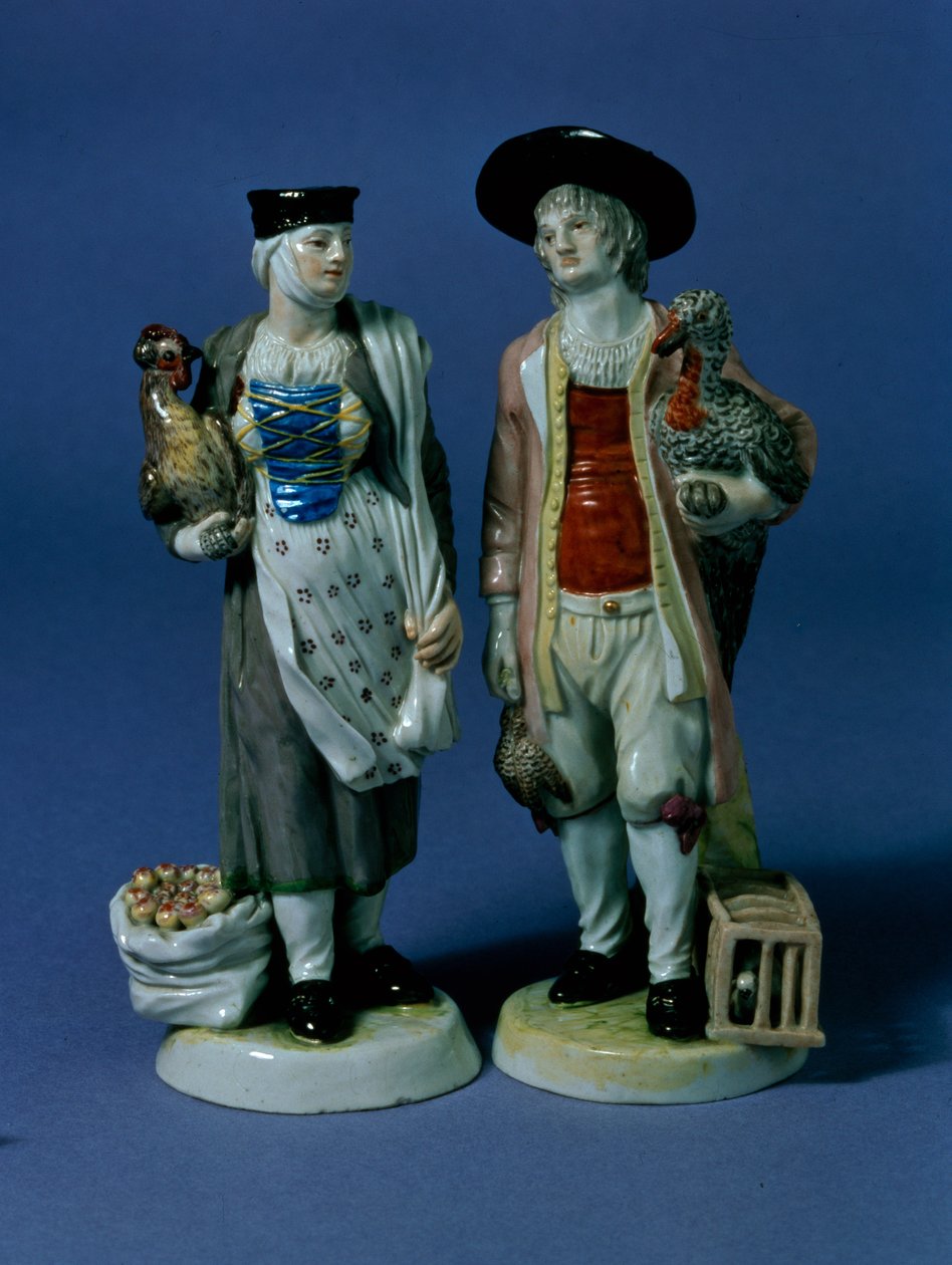 一对火鸡卖家，可能由Jean-Jacob Louis（1703-72），Ludwigsburg，1765（瓷器）建模 作者 德国学校