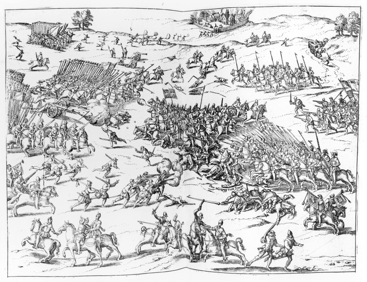 1580年法国和法兰德斯之间的Courtrais战役 作者 德国学校