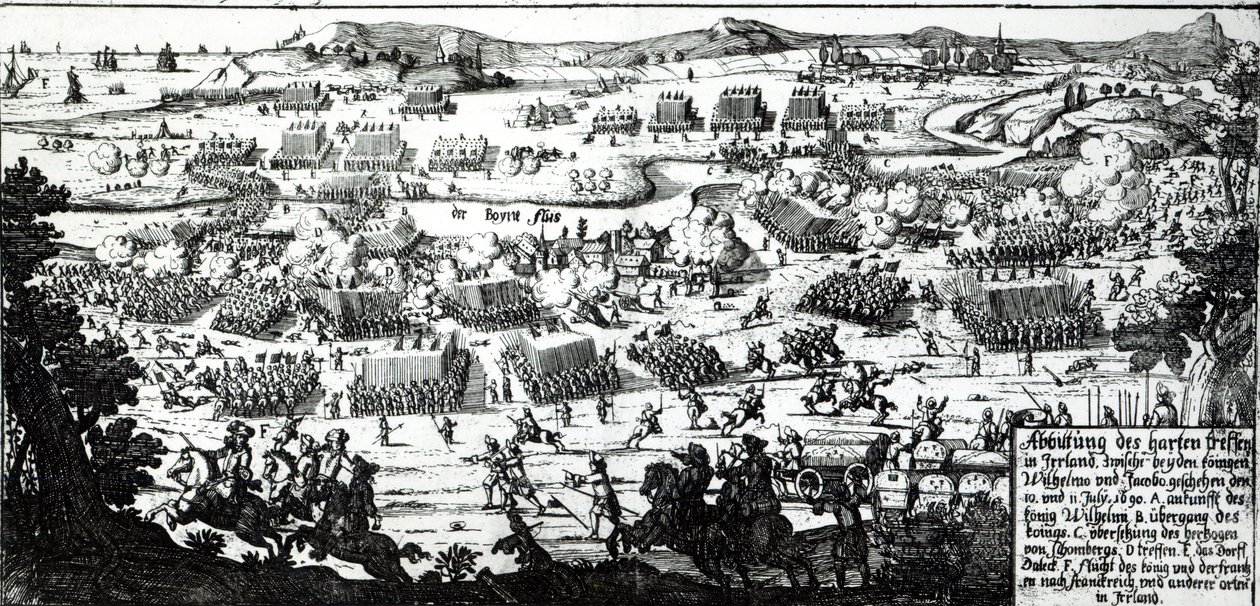 博恩之战，c.1690（打印） 作者 德国学校