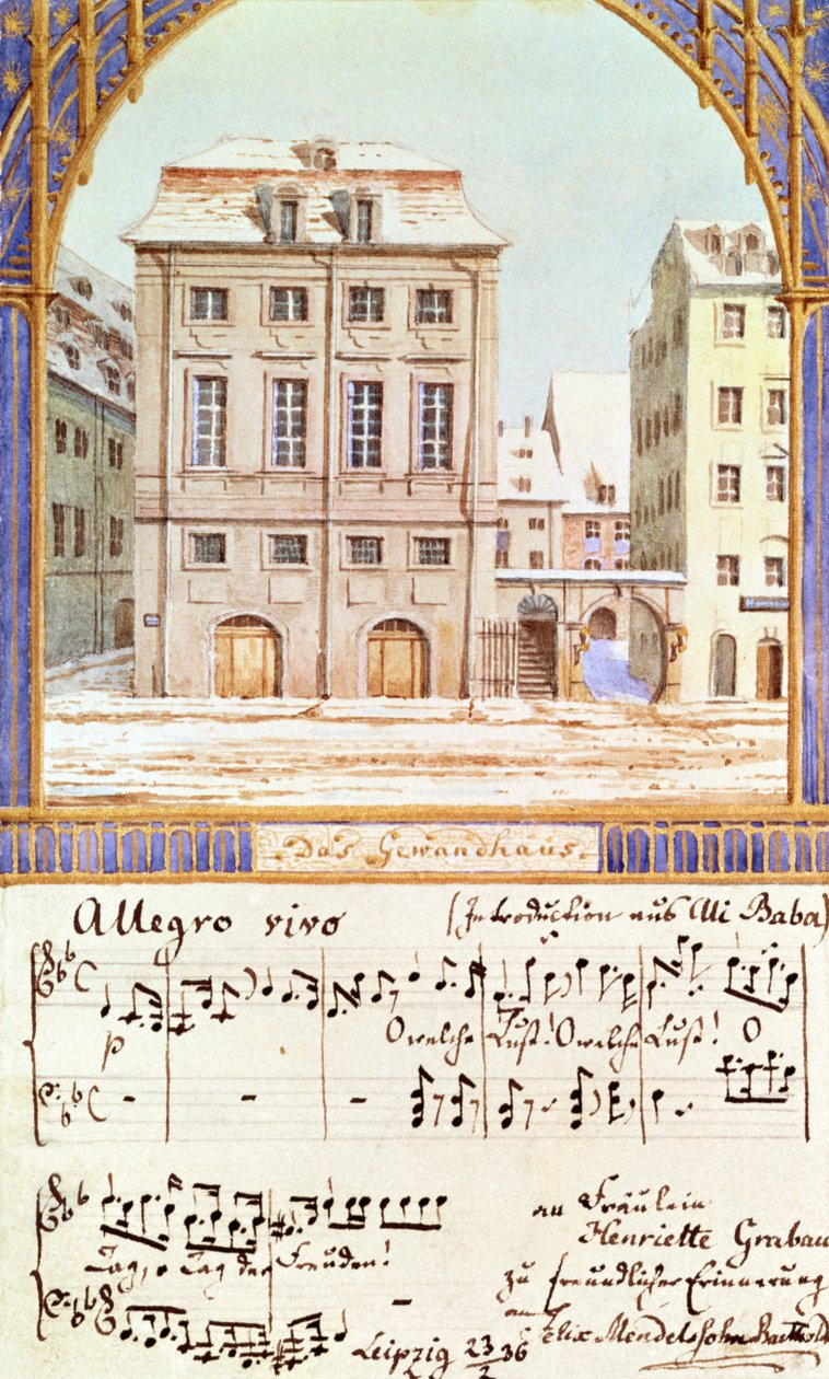 莱比锡格万特豪斯与Felix Mendelssohn的一首音乐（1809-47） 作者 德国学校