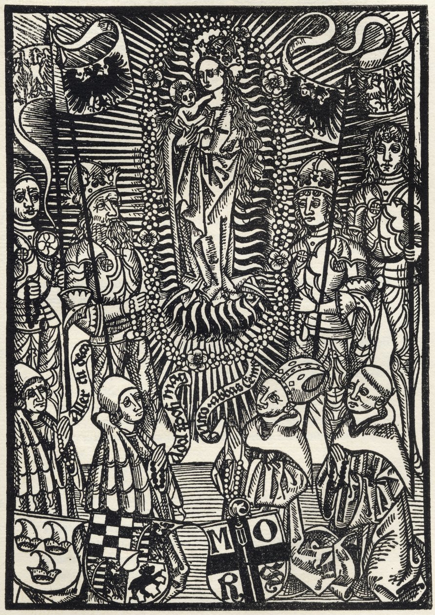 荣耀中的麦当娜，来自“雕刻，蚀刻和木刻的收藏目录”，作者Richard Fisher，1879年出版 作者 德国学校