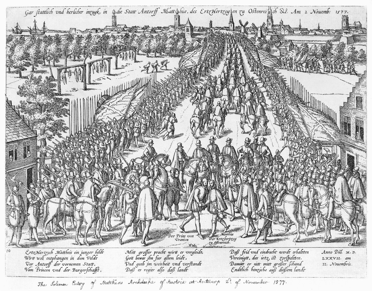 1577年11月2日，奥地利马蒂亚斯大公在安特卫普庄严进入 作者 德国学校