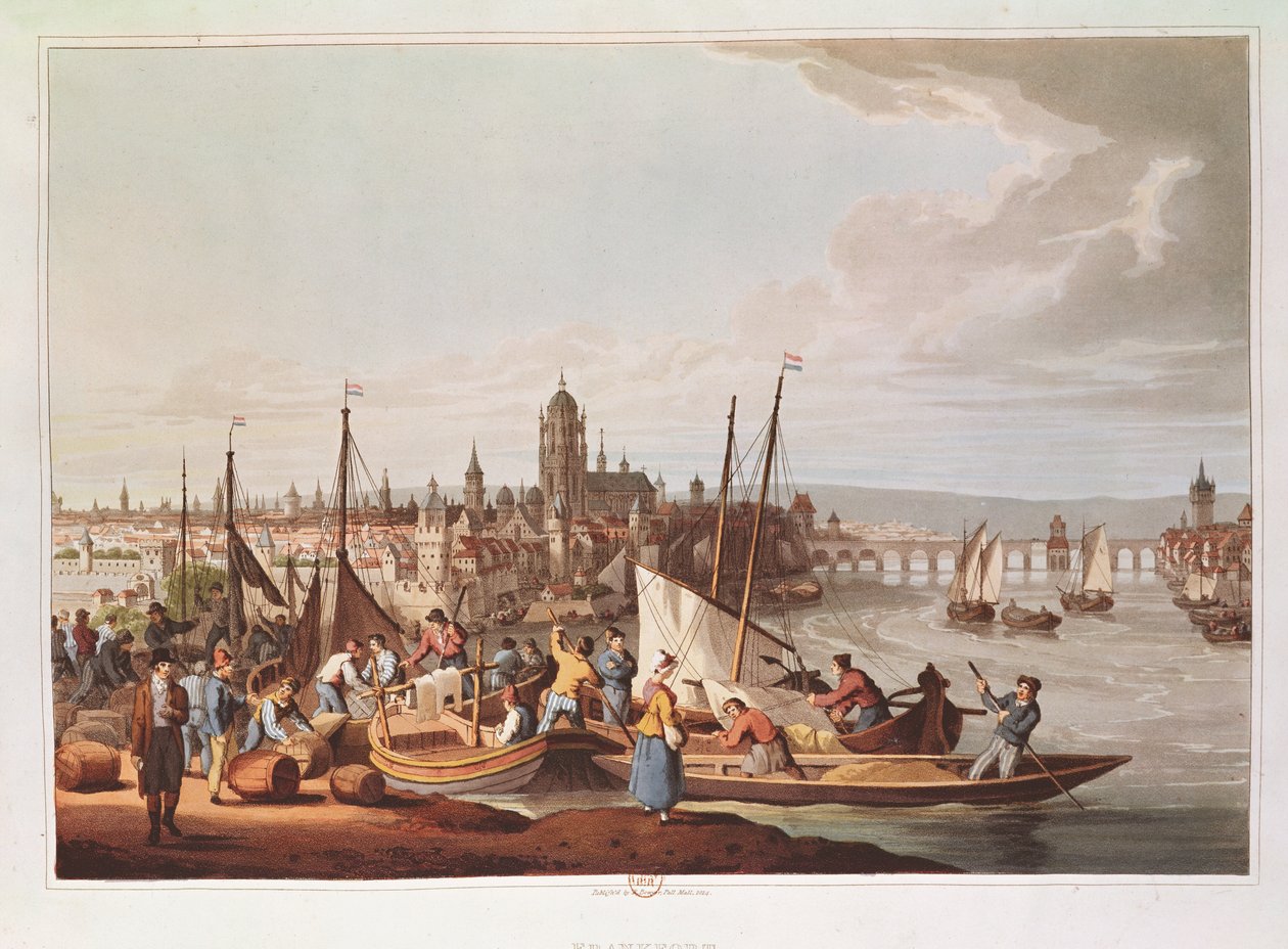 1814年法兰克福的视图 作者 德国学校