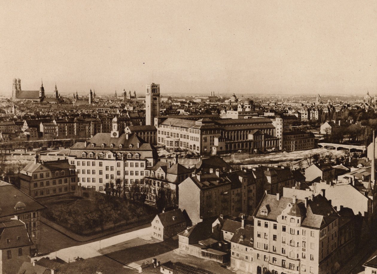 Munchen / 慕尼黑：慕尼黑城市景观中的新德意志博物馆（黑白照片） 作者 德国摄影师