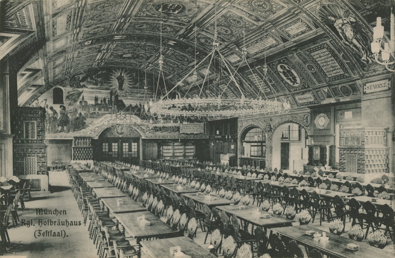 慕尼黑，Hofbrauhaus。明信片寄于 1913 年 3 月 11 日。 作者 德国摄影师