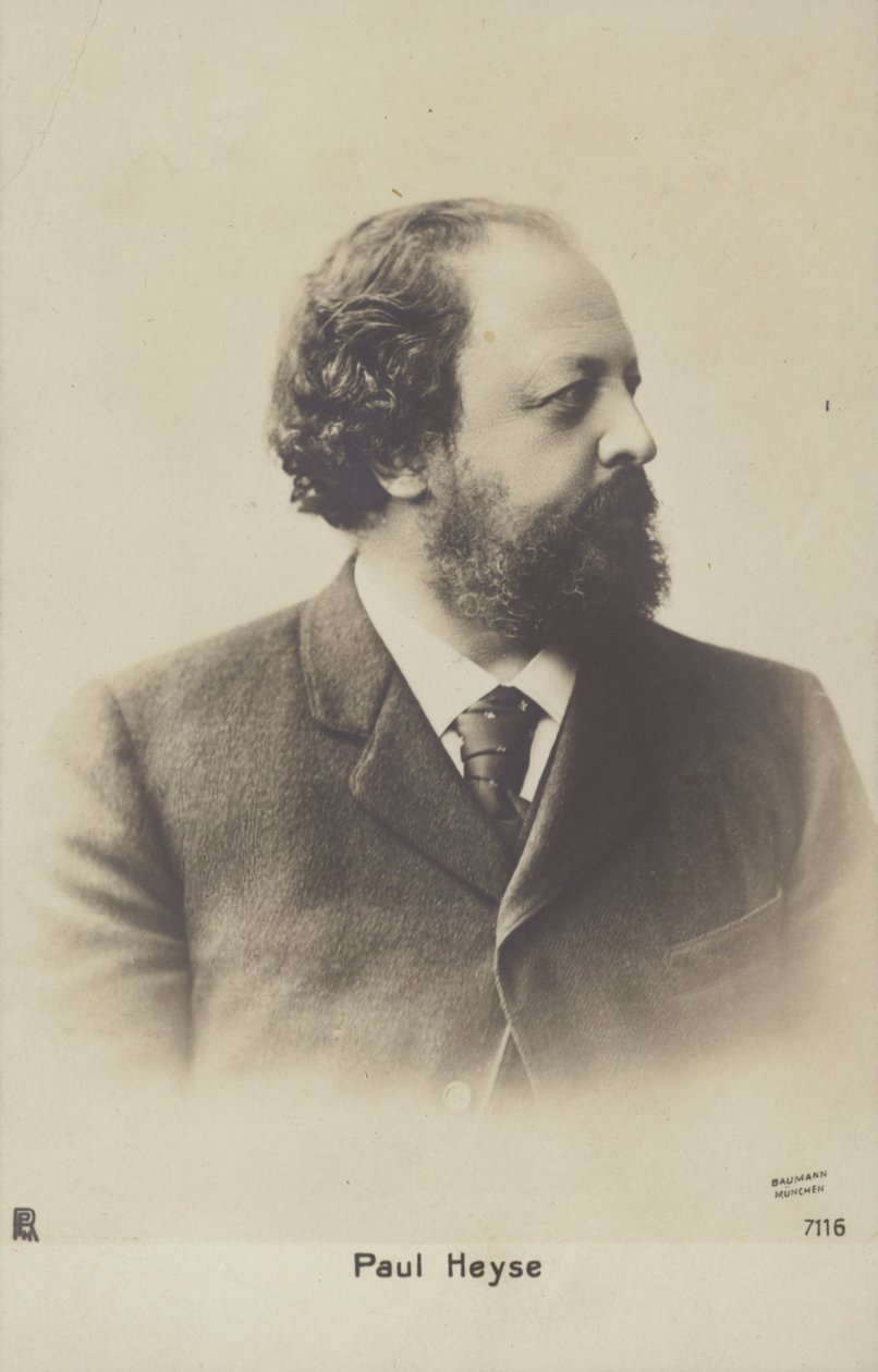 保罗-海斯（1830-1914），德国作家和翻译家（黑白照片） 作者 德国摄影师