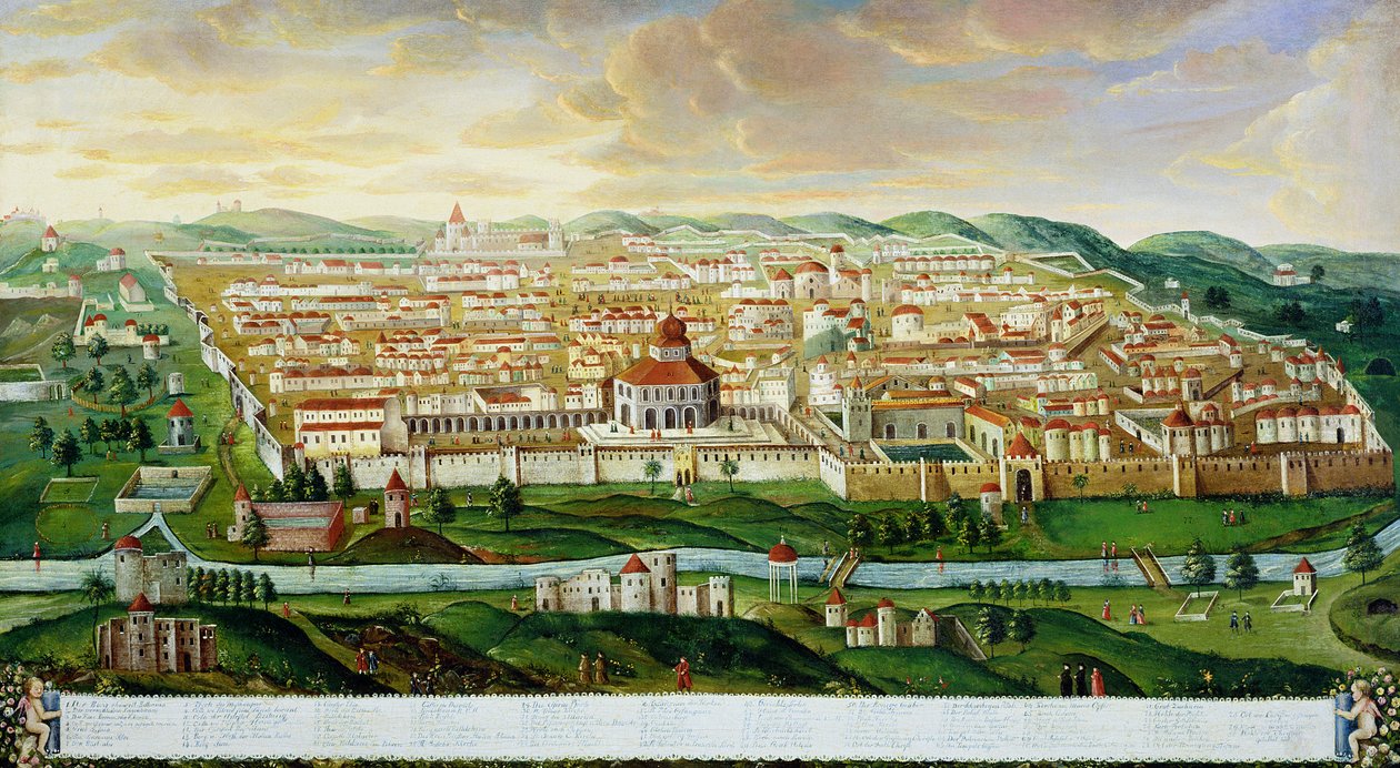 耶路撒冷城墙，1740年 作者 德国学校