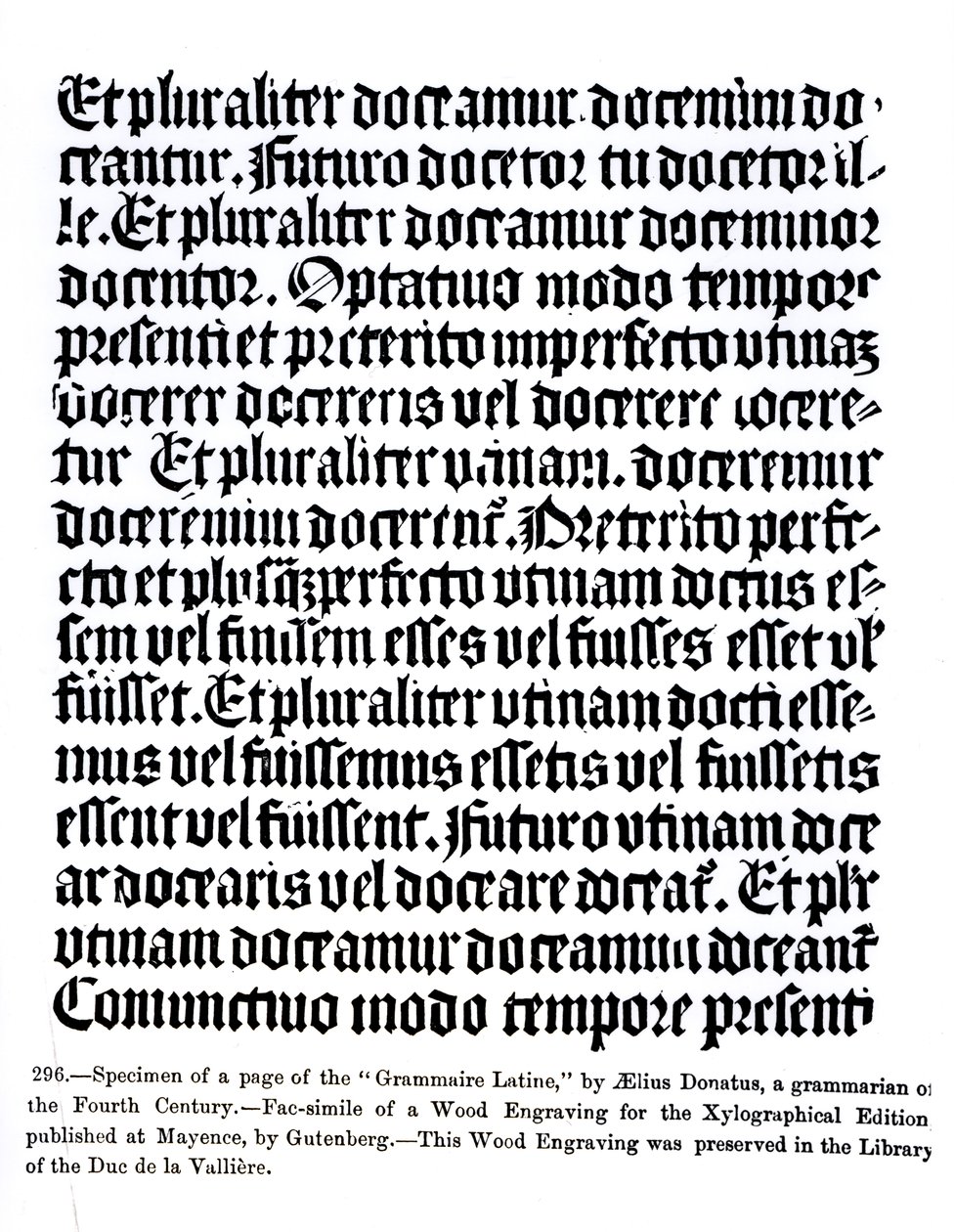 由Aelius Donatus撰写的“Grammaire Latine”页面，来自“中世纪和文艺复兴时期的科学与文学”的插图，由Paul Lacroix编写和雕刻，1878年 作者 德国学校