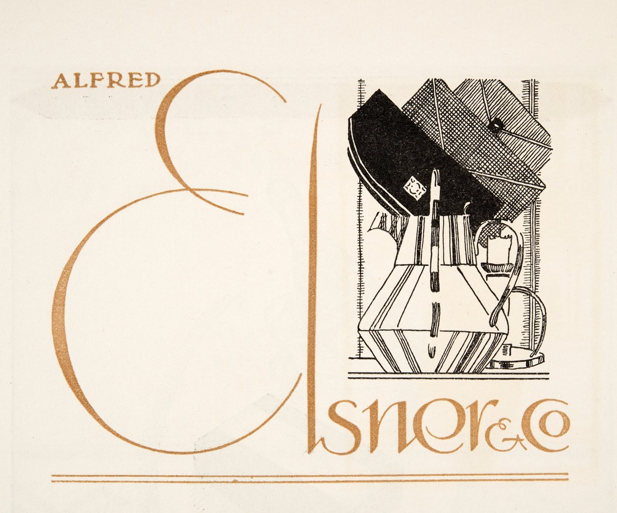 Alfred Elsner & Co. 的广告，来自 Styl，pub.1922（pochoir 印刷品） 作者 德国学校