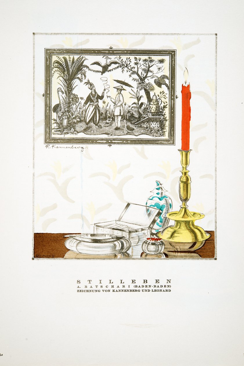 Batschari Cigaretten "广告，选自《Styl》，1922 年出版（pochoir 印刷品） 作者 德国学校