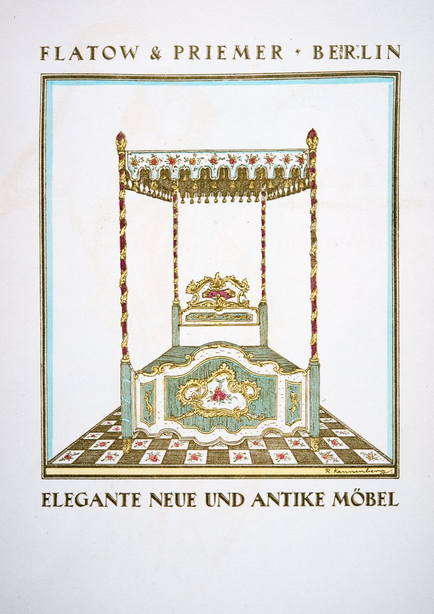 Advertisement for "Flatow & Priemer", from Styl, pub.1922 (pochoir print) 作者 德国学校