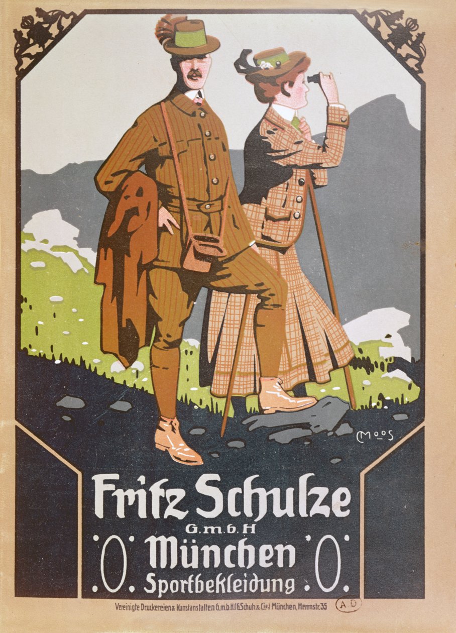 Fritz Schulze步行服的广告，c.1910 作者 德国学校