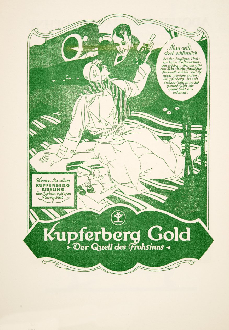 Kupferberg Gold 的广告，摘自《Styl》，1922 年出版（pochoir 印刷品） 作者 德国学校