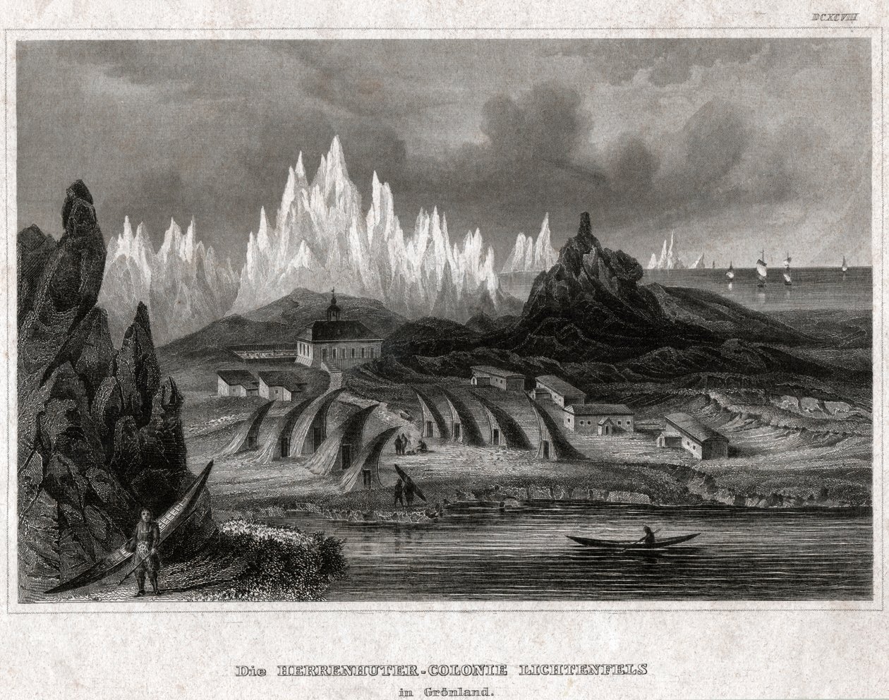 Akunnat, Greenland. (engraving, ca. 1850) 作者 德国学校