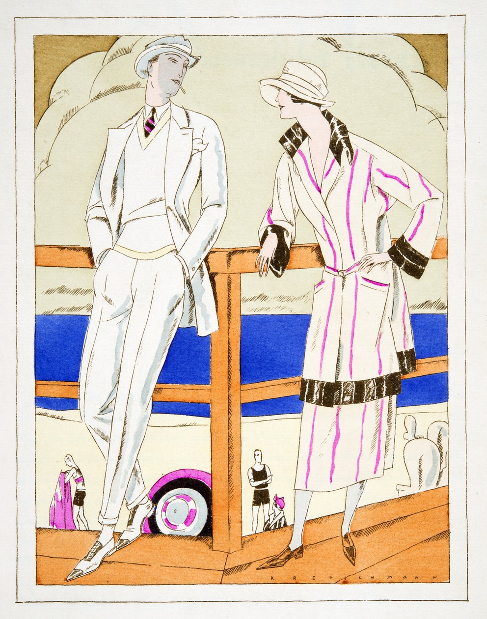 Ammeer，Gerard Bresser 的服装，来自 Styl，1922 年出版（pochoir 印刷品） 作者 德国学校