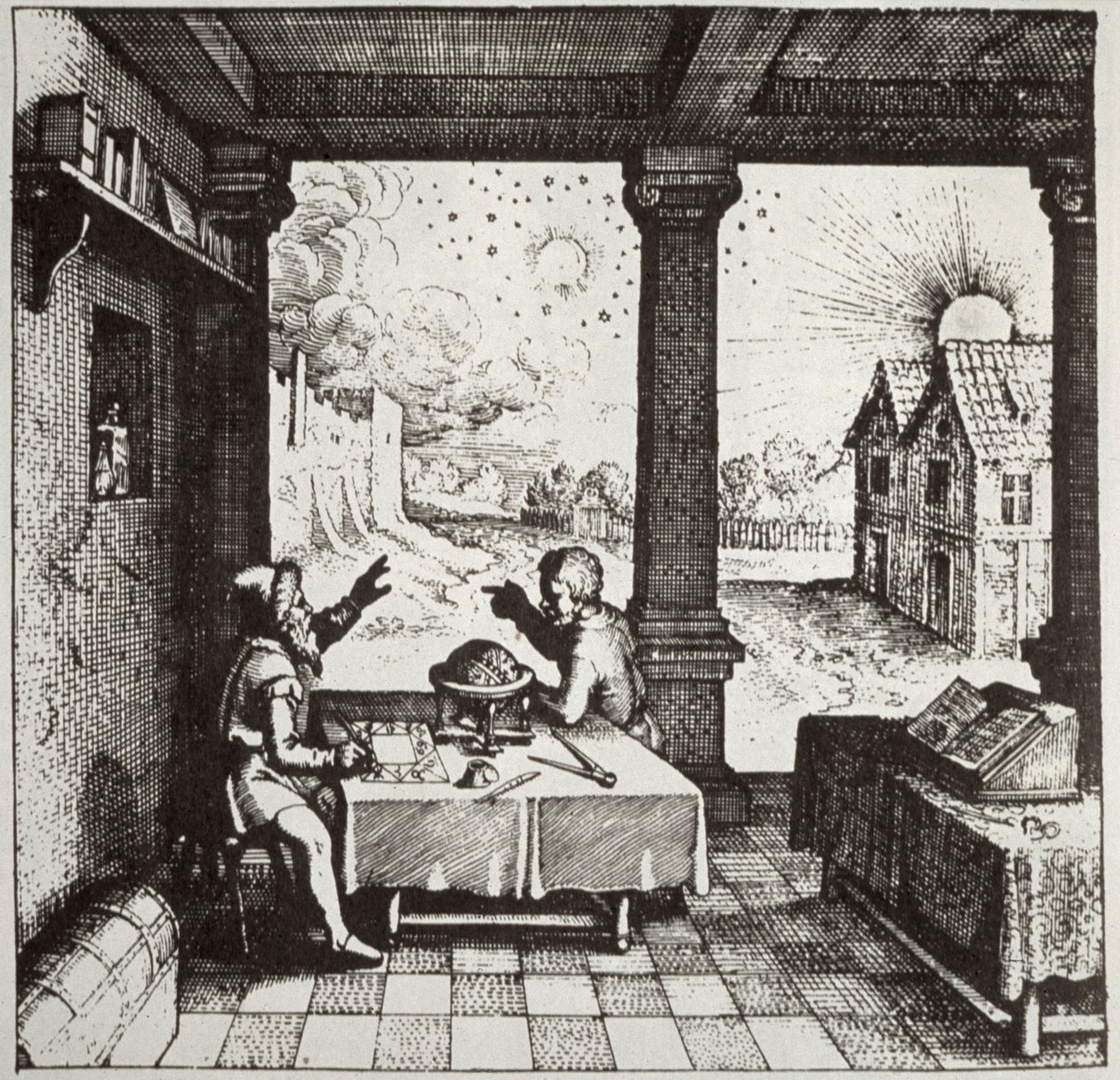 占星术的占星家，Utriusque Cosmi Historia的插图副本，由Robert Fludd，Oppenheim 1617，用于19世纪后期出版的“魔法史” 作者 德国学校